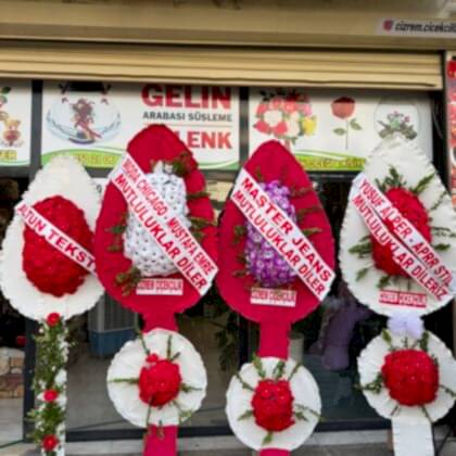 Yapay Çiçekli Tekli & Çiftli Çelenk – Cizre ve Şırnak Ücretsiz Teslimat